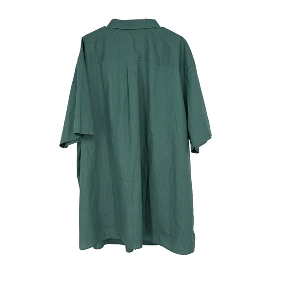 HB Fit by DXL Green Button Down Shirt 3XLT NWT Big Tall Short Sleeve - Picture 2 of 6